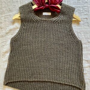 OAK + FORT Textured Knit Top in Brown